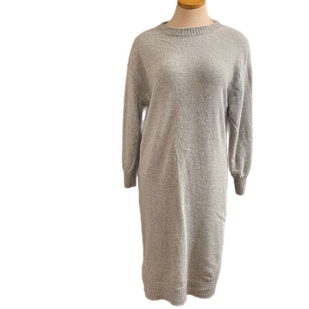 Micaela Greg Grey Alpaca Long Sleeve Dress Size Small